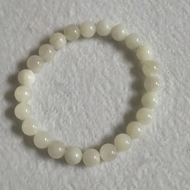 White Bead Bracelet image 1